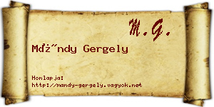 Mándy Gergely névjegykártya